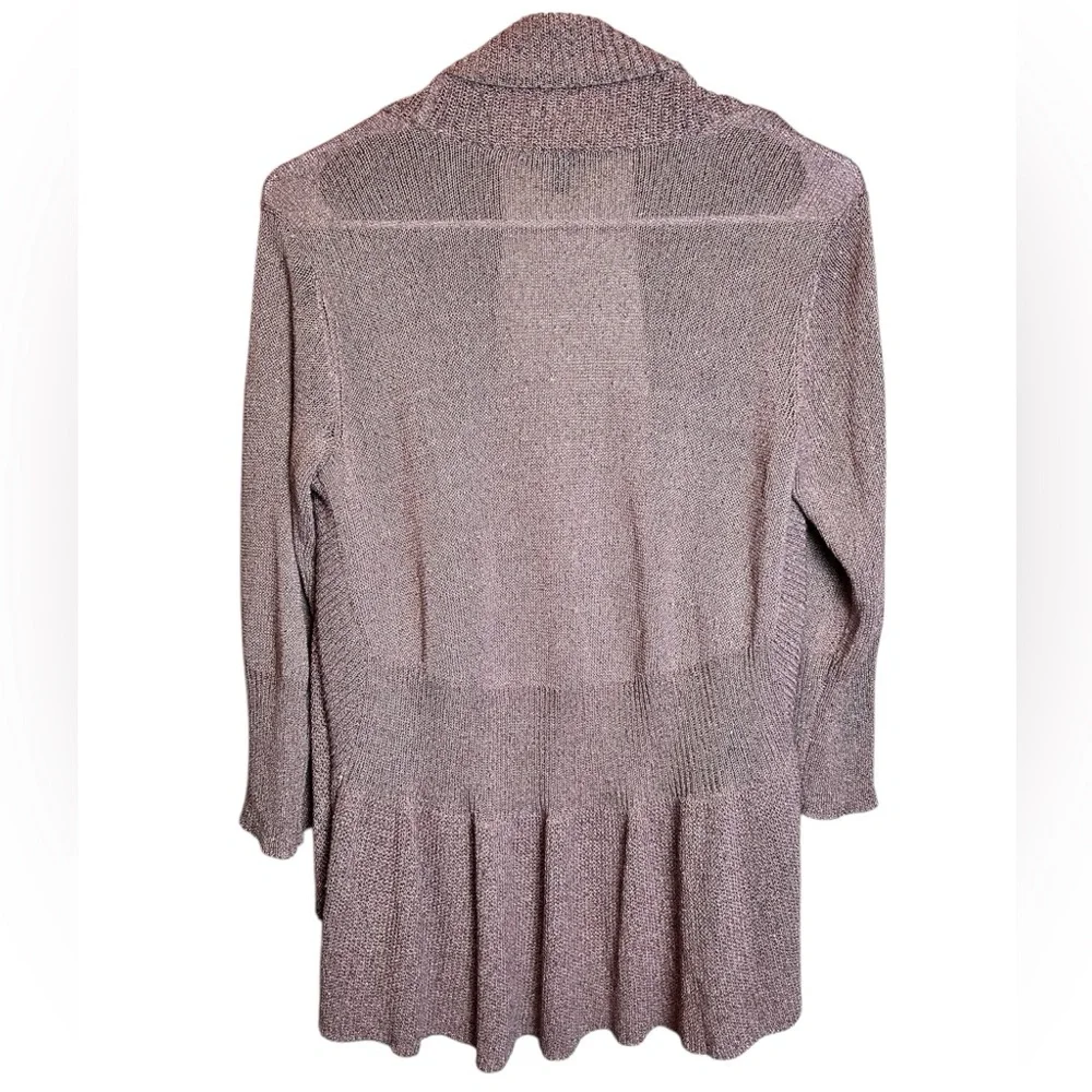 Eileen Fisher Red Cardigan With Peplum Bottom Size Small Petite - Picture 3 of 4